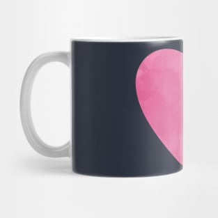 Pink Watercolor Heart Shape Mug